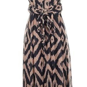 Elegant Black and Tan Maxi Dress